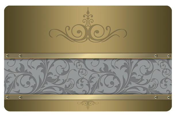 名片模板。黄金的风格。图片下载