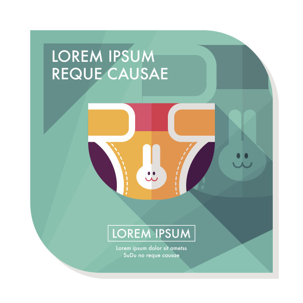 尿布平图标与长影子，EPS 10图片下载