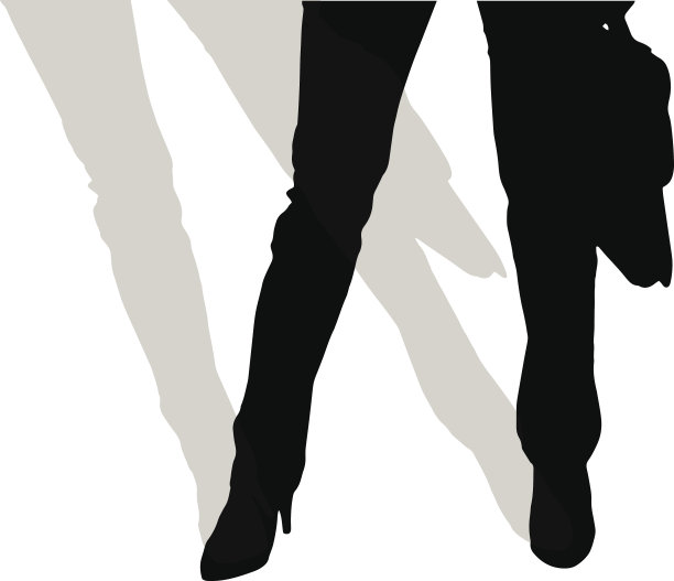 女性脚的矢量剪影。图片下载