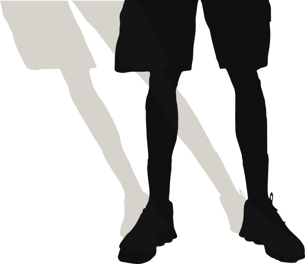 男性脚的矢量轮廓。图片下载