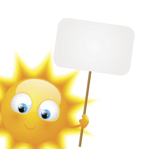 卡通太阳与纸板图片下载