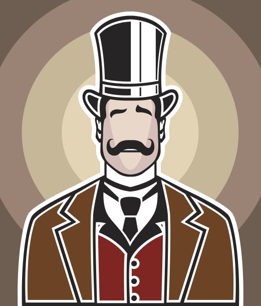 颜色复古老板矢量艺术图片下载