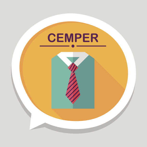 商务衬衫和领带的图标长阴影，eps10图片下载