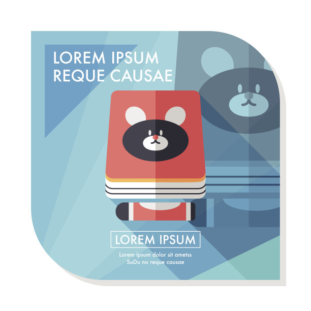 蜡笔绘图和书平图标与长阴影，eps10图片下载