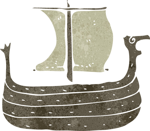 复古卡通海盗船图片下载