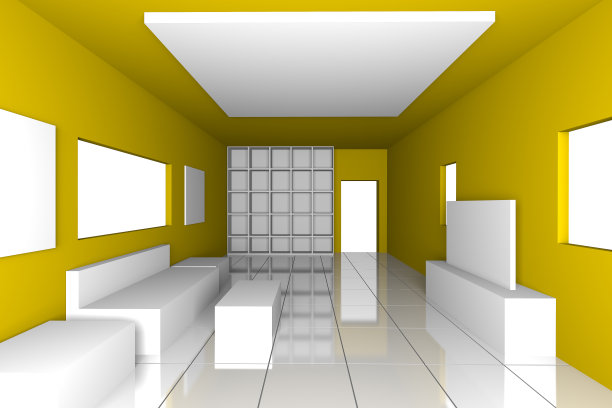 黄色的客厅里图片下载