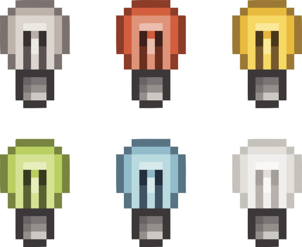 像素艺术装置灯泡图片下载