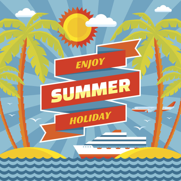 活泼的夏日主题横幅，欢度夏日图片下载