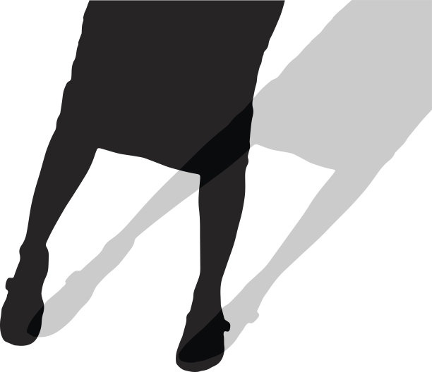 女性脚的矢量剪影。图片下载