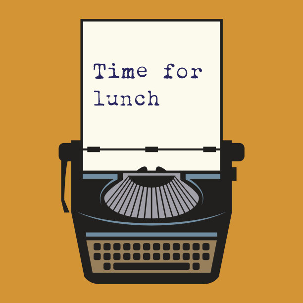 带文本的打字机午餐时间到了图片下载