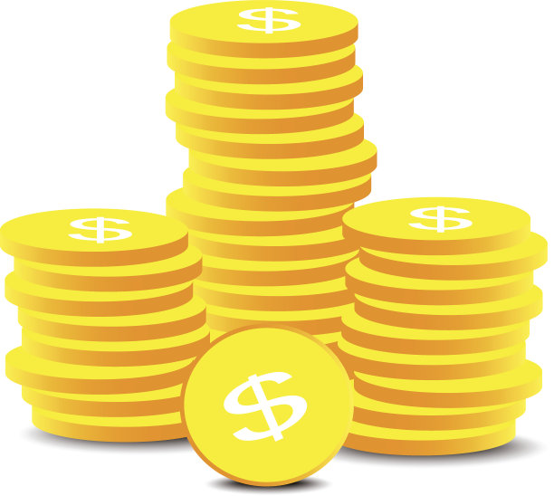 货币概念图标-美元纸币和硬币图片下载
