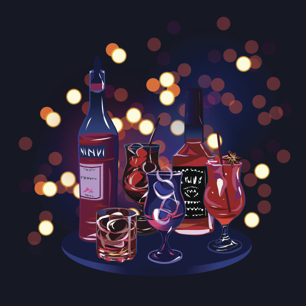 派对鸡尾酒饮品设计矢量元素图片下载