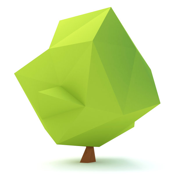 树的低多边形设计图片下载