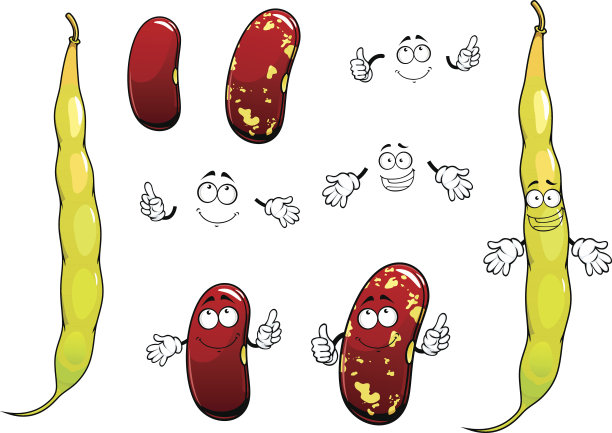 卡通豆荚与干豆人物图片下载