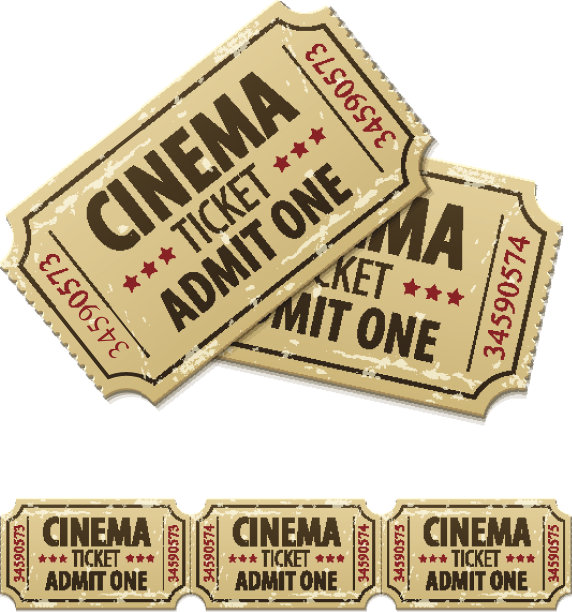 老电影院的电影票图片下载