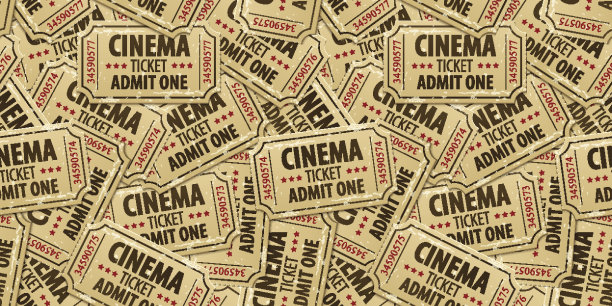无缝模式的电影票背景图片下载