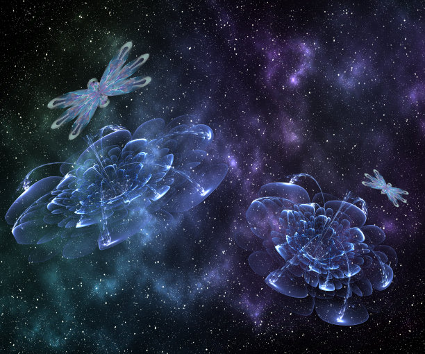 抽象的宇宙云，行星和星系的恒星。素材图片