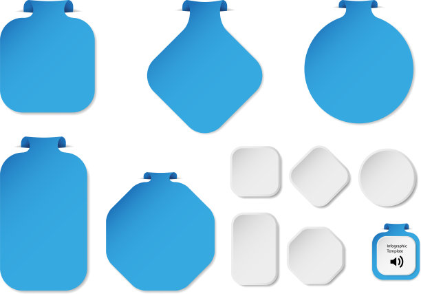 一套插图信息图模板与蓝色图片下载