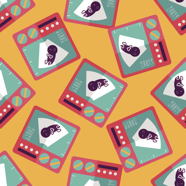 超声波宝贝平面图标，eps10无缝图案背景图片下载