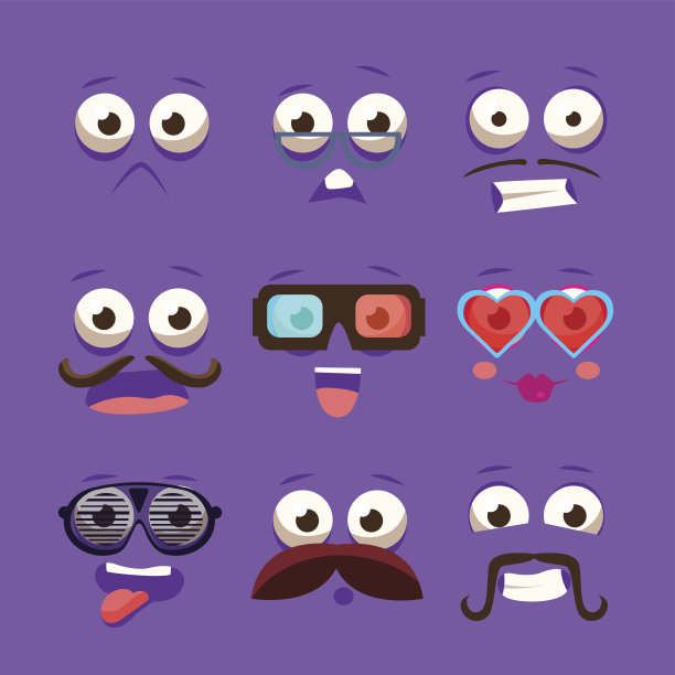 面部设计元素集图片下载