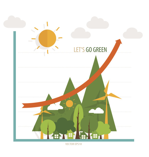 绿色经济概念:可持续发展的环境图图片下载