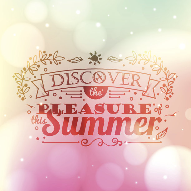 复古的印刷字体与花卉装饰和模糊的背景图片下载