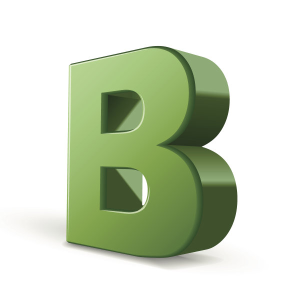 3d绿色字母B图片下载