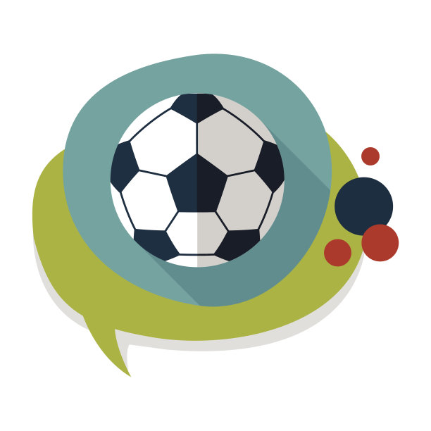 足球平图标与长影子，eps10图片下载