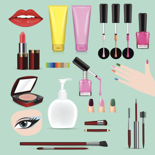 一套彩色指甲油。图片下载