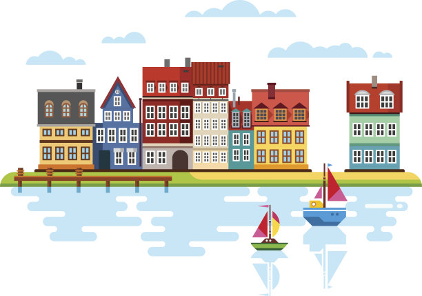 港口滨水与河上的船只图片下载