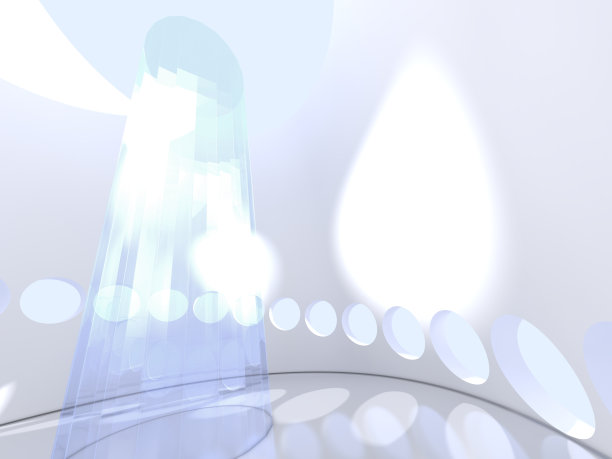 未来的现代圆形室内与玻璃图片下载