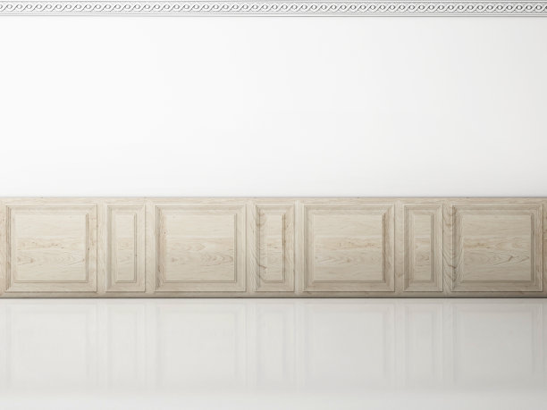 白色墙壁在一个古典风格的木制面板图片下载