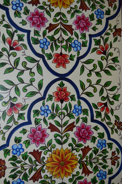 墙上的水彩花卉画图片下载