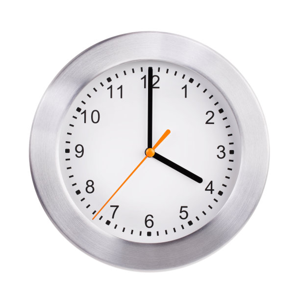 一个圆的时钟上有四个小时图片下载