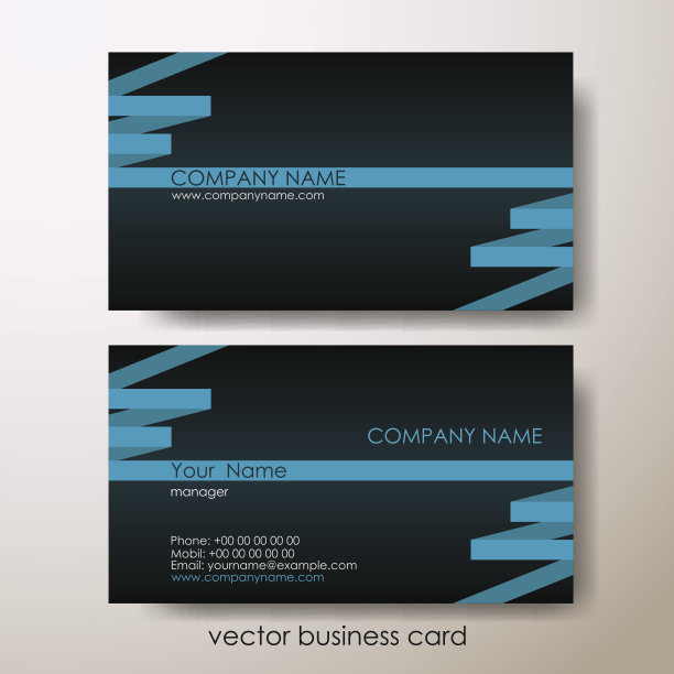 在灰色背景上的一套抽象名片。图片下载