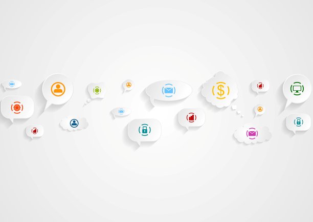 抽象的社交沟通图标背景图片下载