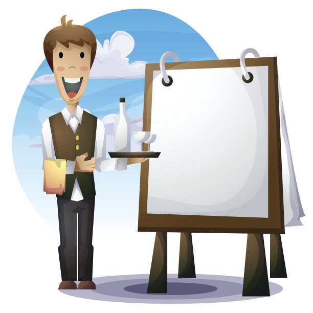 服务员卡通与游戏和动画分离层图片下载