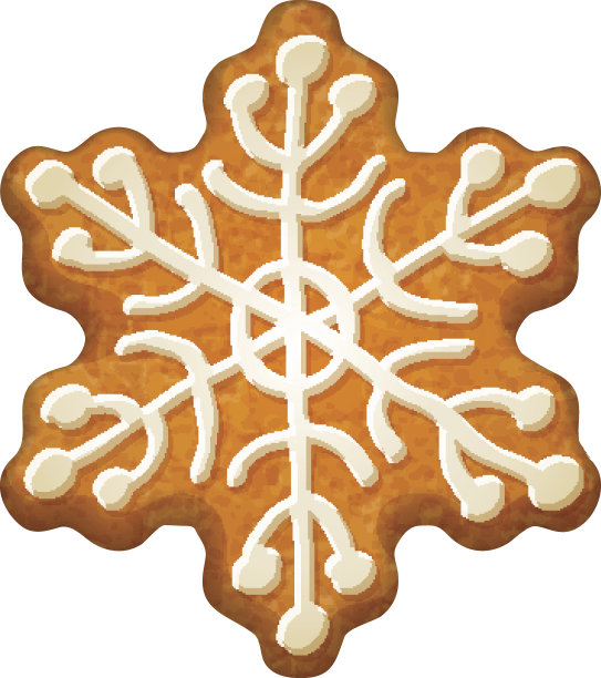雪花装饰。姜饼曲奇。图片下载