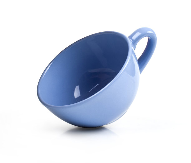 蓝色杯子隔离白色图片下载