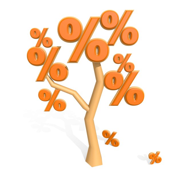 在树上的3d %标志图片下载