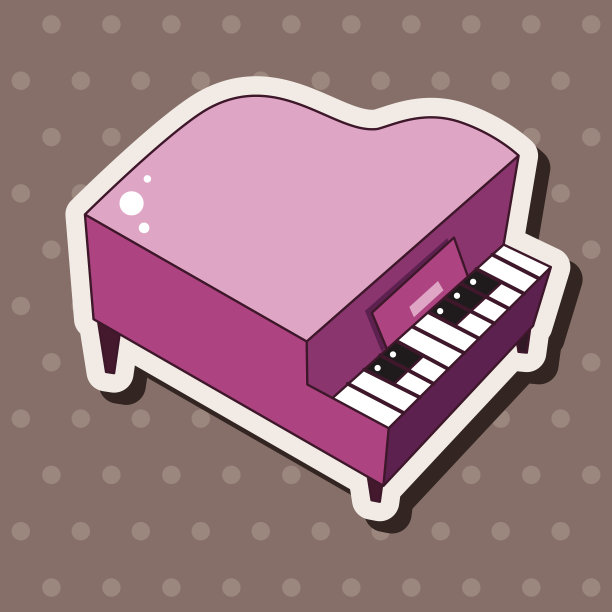 音乐钢琴主题元素向量，eps图片下载