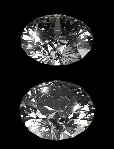 钻石在黑色背景与裁剪路径图片下载