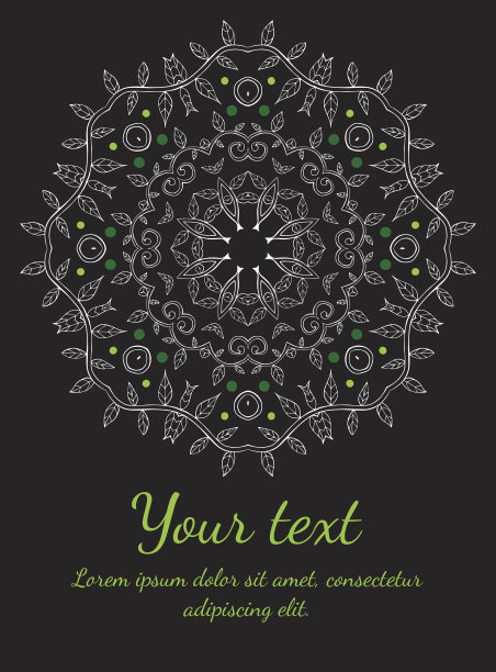 圆形花卉矢量装饰。邀请，卡片或横幅模板。花边图片下载
