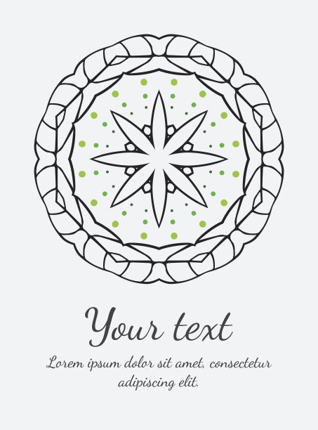 圆形花卉矢量装饰。邀请，卡片或横幅模板。花边图片下载