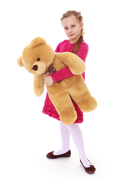 小女孩和泰迪熊图片下载