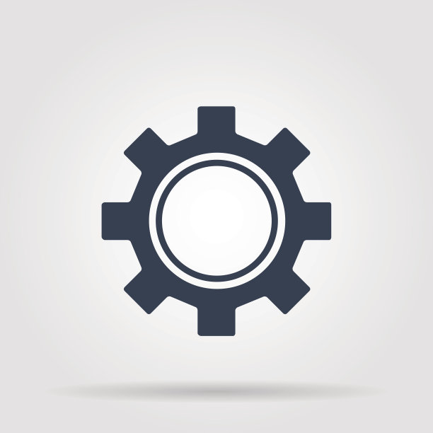 齿轮图标，矢量插图。平面设计风格。图片下载