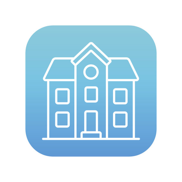 两层独立的房屋线图标图片下载