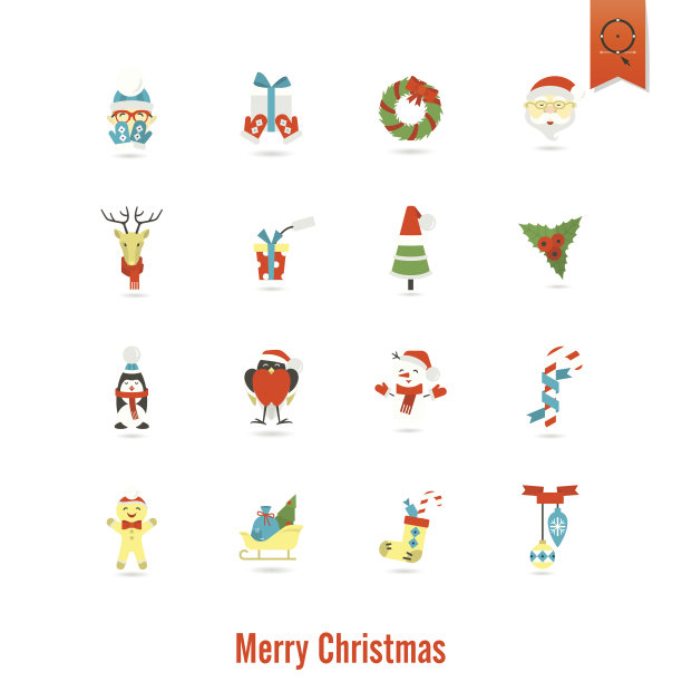 圣诞节和冬季图标收藏图片下载