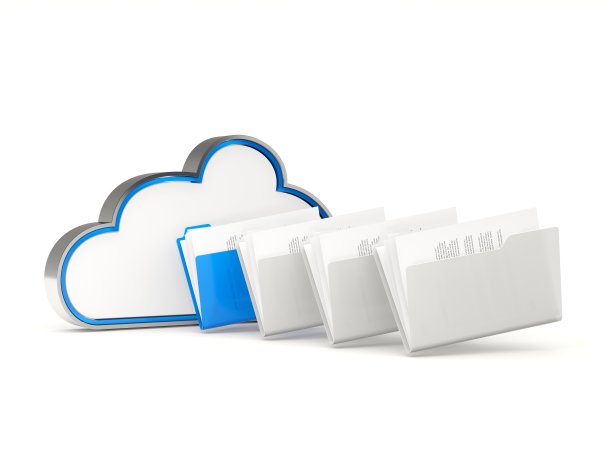 带有文件夹的蓝色云驱动器图标图片下载