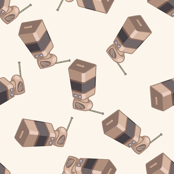 广播、卡通无缝图案背景图片下载